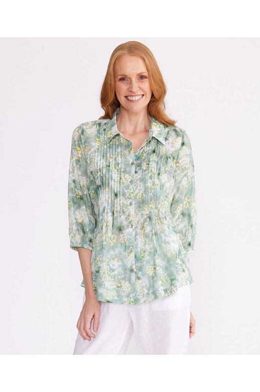 Yarra Trail Shirt Seafoam Swirl Print