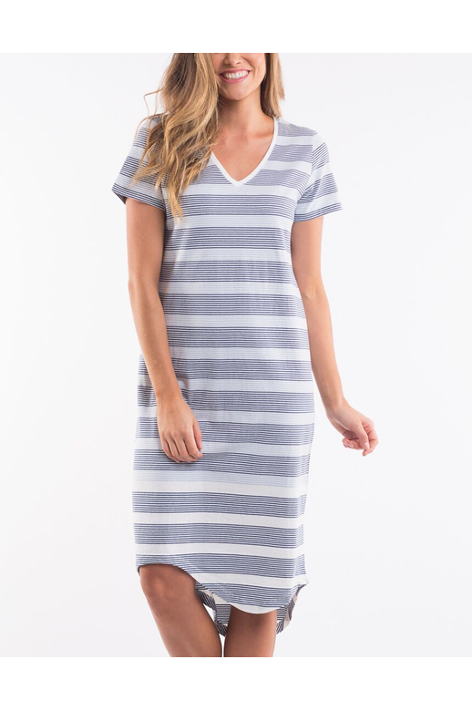 Elm Dress S/S V-Neck Stripe 