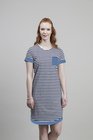 Memo Dress S/S Stripe Knit/Woven