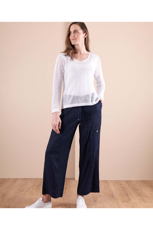 Foil Trousers Wide Leg Cargo Linen