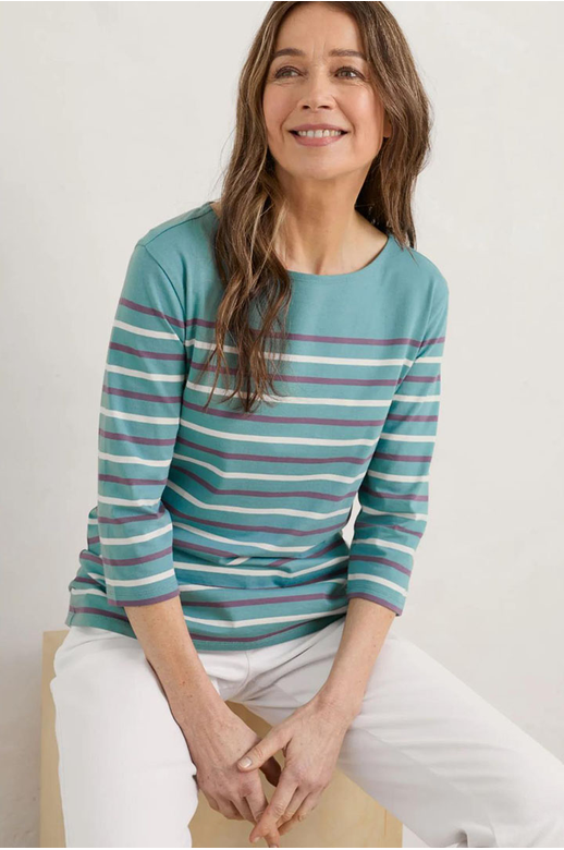 Seasalt Top Sailor Falmouth Duet Seahorse Chalk