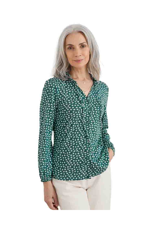 Seasalt Shirt Zelah Speckled Petals Studio Green
