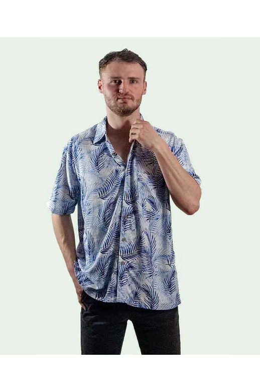 Kingston Grange Shirt S/S Bamboo Blue Fern