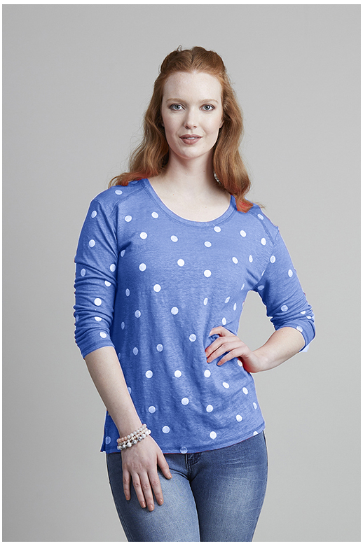 Memo Top T L/S Linen Spot