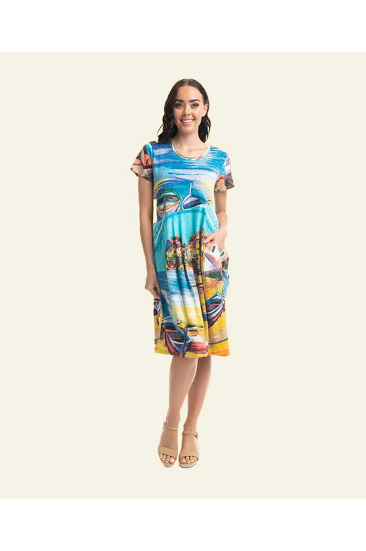 Orientique Dress S/S Bubble Knit