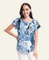 Orientique Top S/S Folded Neck Agios