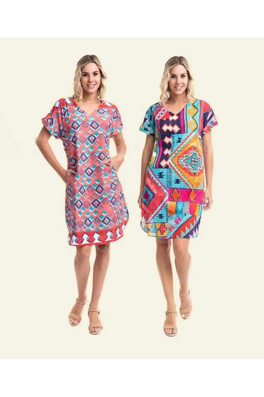 Orientique Dress S/S Shift Reversible Zio