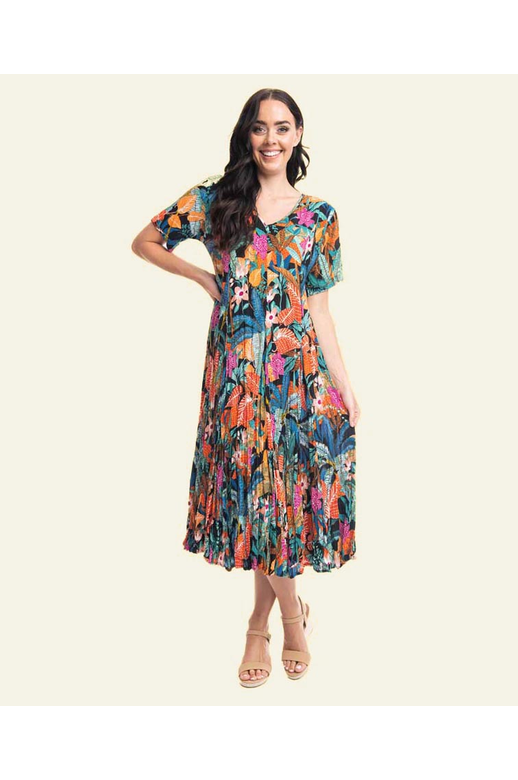 Orientique Dress S/S Godet Paphos