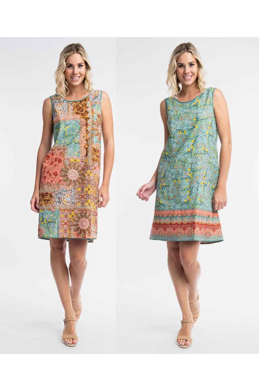 Orientique Dress S/L Shift Reversible Chania