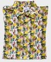 Michel Rouen Shirt S/S Linen Parrot Print