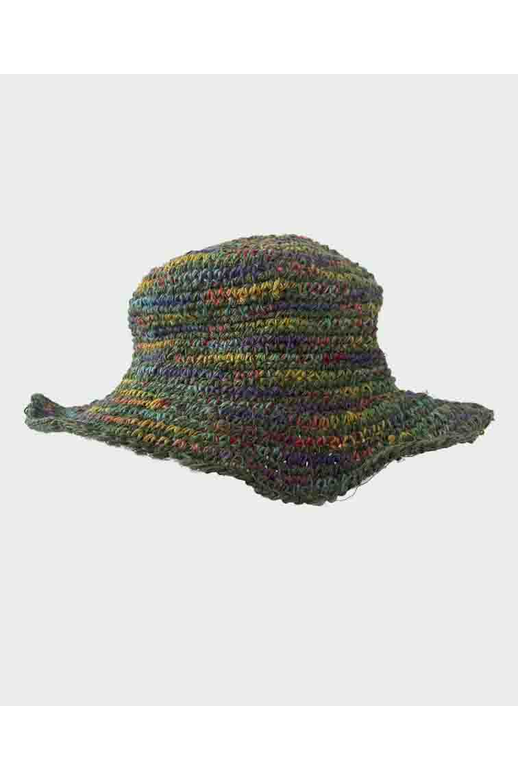 Sababa Crochet Rainbow Green Base Small Brim