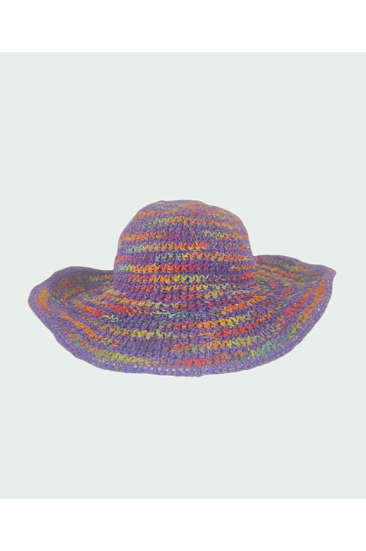 Sababa Crochet Rainbow Purple Base Large Brim