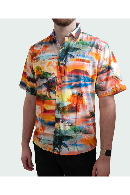 Berlin Shirt S/S Pacific Print