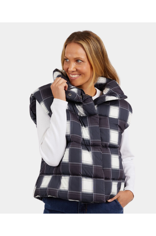 Elm Vest Cedar Check Puffer