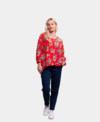 Foil Top Gather Hem Floral Viscose