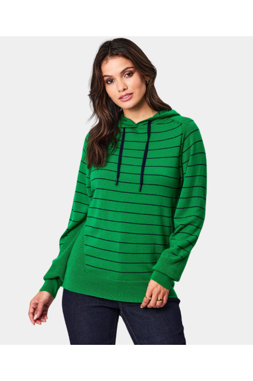 Newport Hoodie Haley Merino Stripe