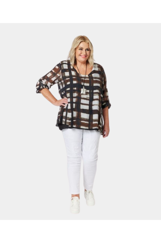 Clarity Top Zena Check Layered Tunic 