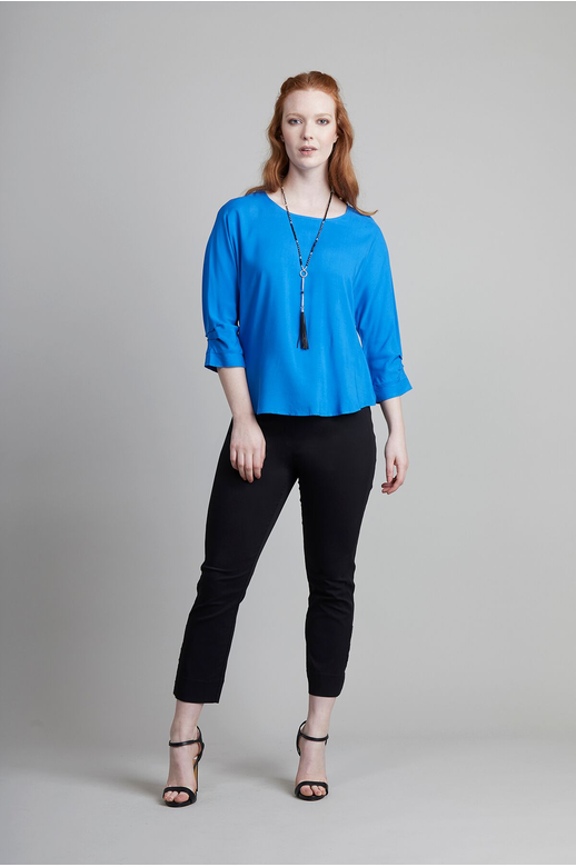 Esplanade Top 3/4 Sleeve Pleat Cuff