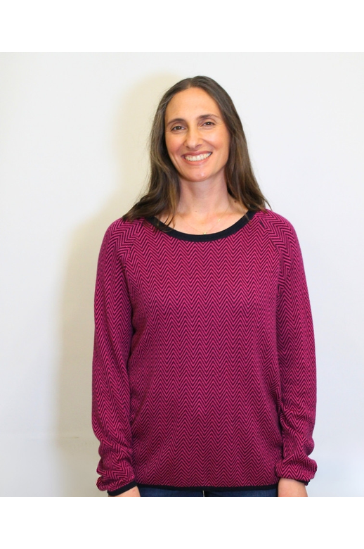 Foil Sweater All Over Chevron Viscose/Cotton