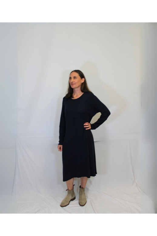 Foil Dress Merino Panelled Midi