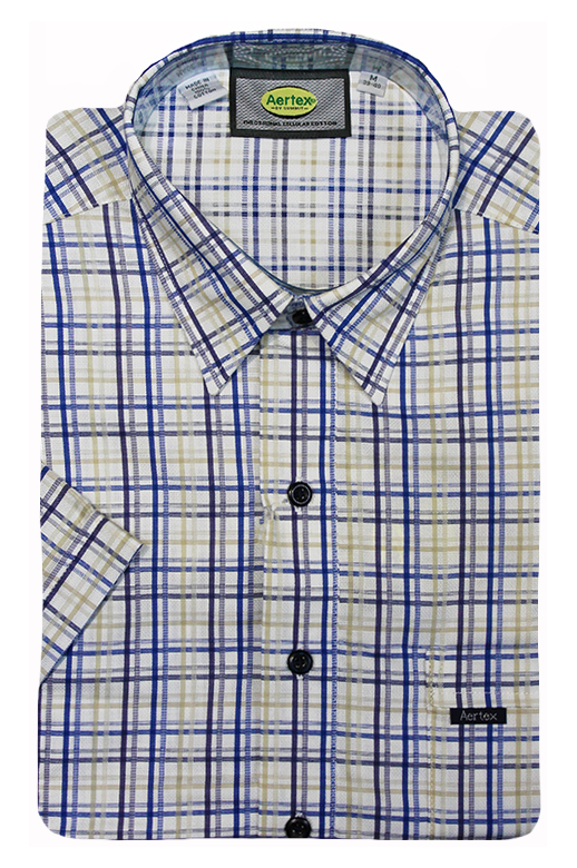 Aertex Polo Open Check - Men's Shirts | Yarntons | Free NZ shipping on ...