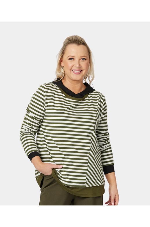 Clarity Top Sarah Stripe Split Front