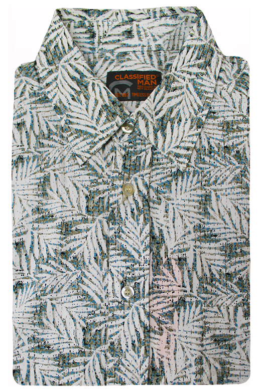 Classified Man S/S Leaf Print 