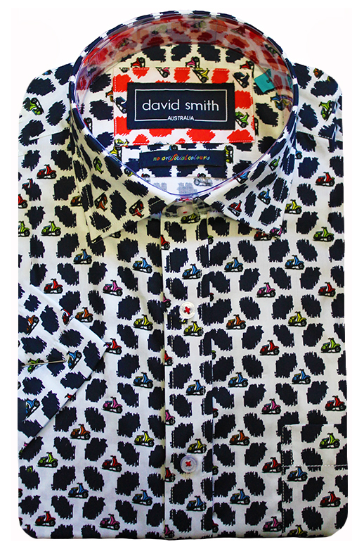 David Smith Shirt S/S Scooter Print