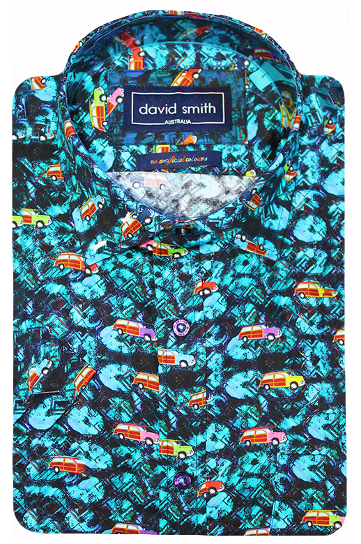David Smith Shirt S/S Wagon Print