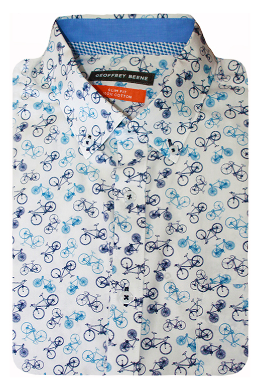 Geoffrey Beene Shirt S/S Bike Print