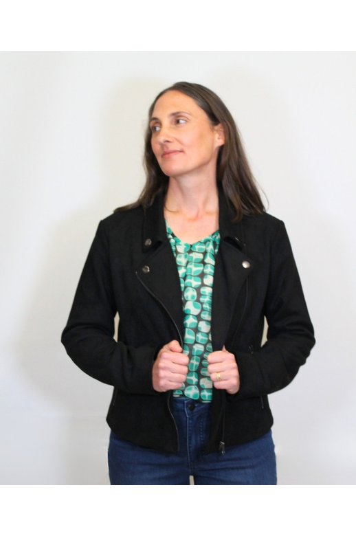 Foil Jacket Suede Biker