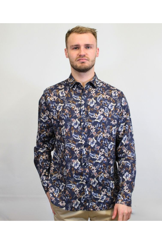 Mechmoto Shirt L/S Linen Floral Print