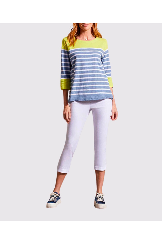 Tribal Top 3/4 Sleeve Boat Neck