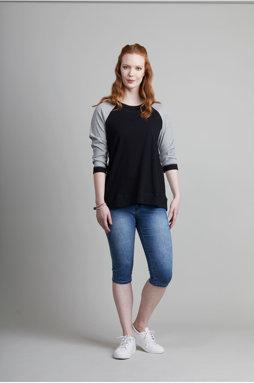 Memo Top Sweat Zip Back Multi