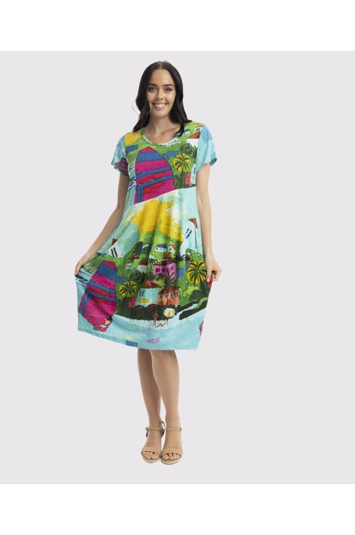 Orientique Dress Bubble Short Sleeve