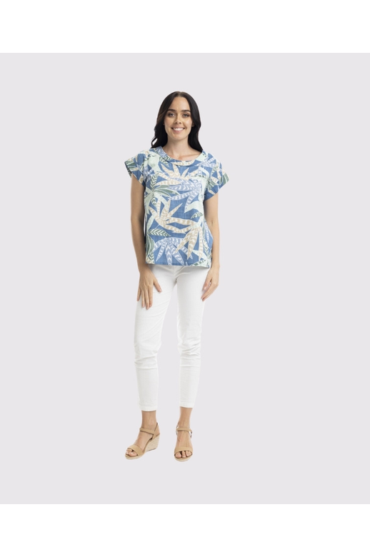 Orientique Top Rolled Neckline Fitzroy