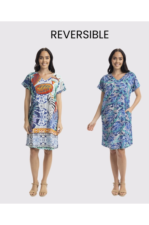 Orientique Dress Reversible Short Sleeve Cayman