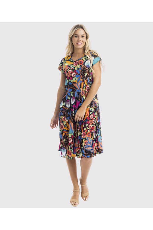 Orientique Dress Bias Front Pocket Copacabana