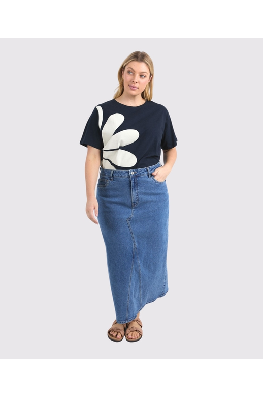 Elm Skirt Zoe Midi Denim