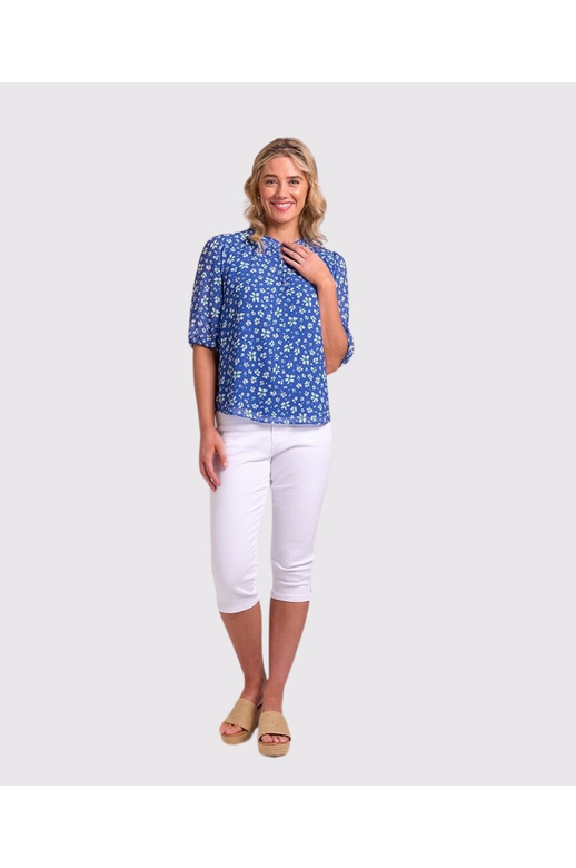 Memo Top Ruffle Neck Chiffon