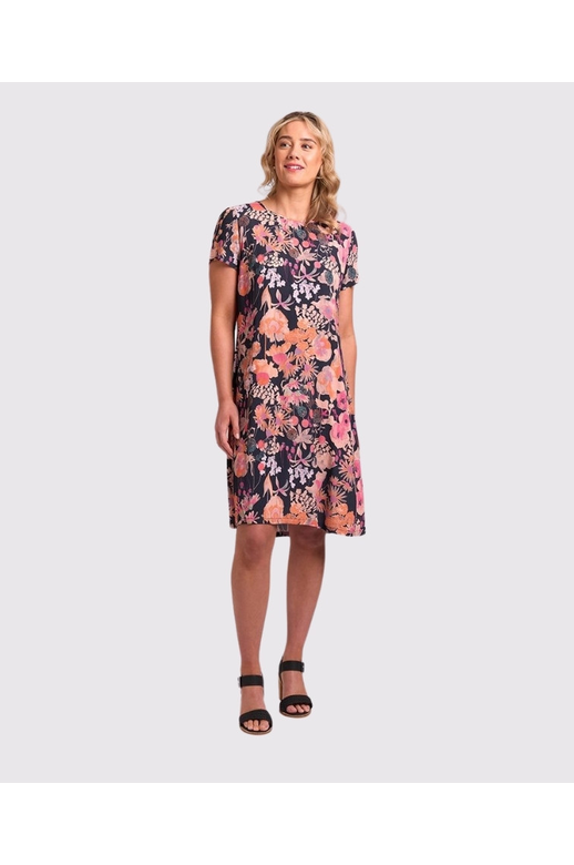 Foil Dress Swing Back