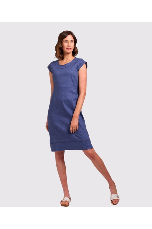 Oh Three Dress V Exposed Zip Stretch Linen