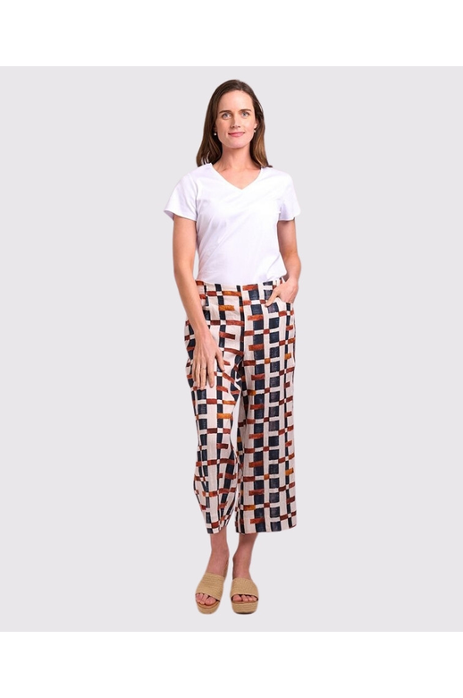Foil Trousers Wide Leg Cropped Linen