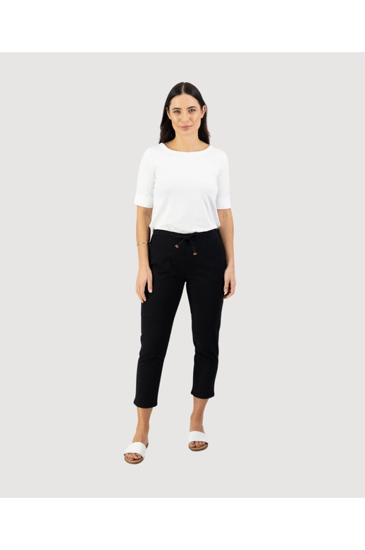 Vassalli Pant 7/8 Skinny Leg Elastic Tie Waist
