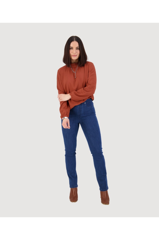 Vassalli Pant Denim Slim Leg Pull On