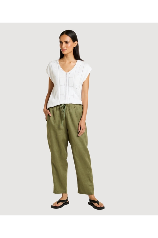 Yarra Trail Pant Sylvie Panel Linen