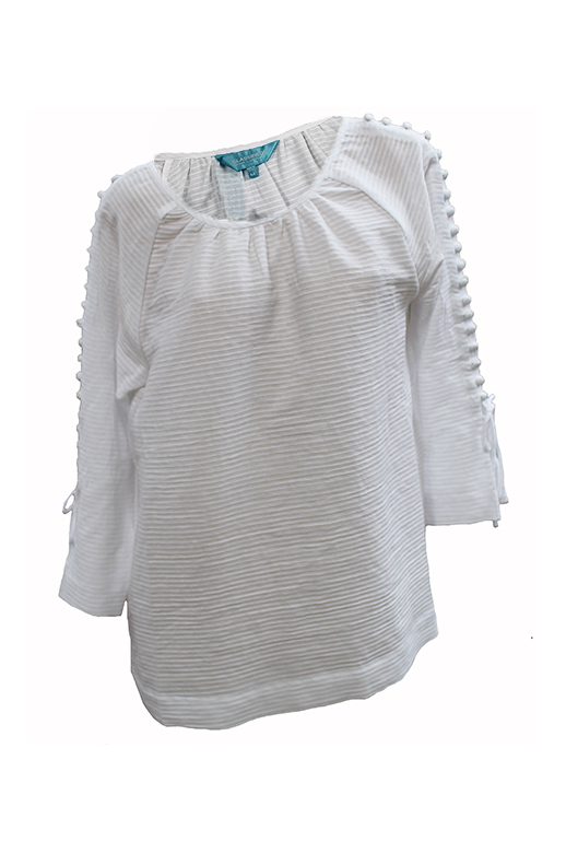 Classified Top Rib Cotton Button Sleeve