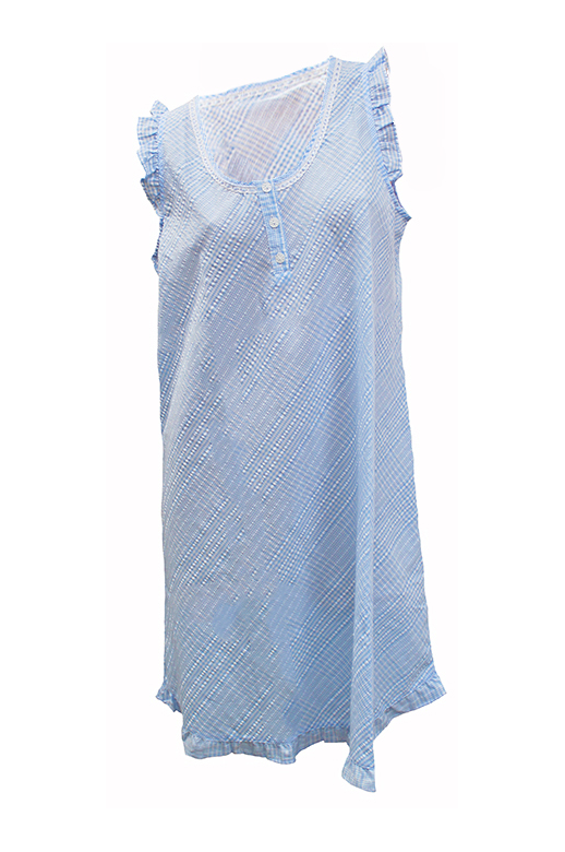 Givoni Nightie S/L Check Seersucker