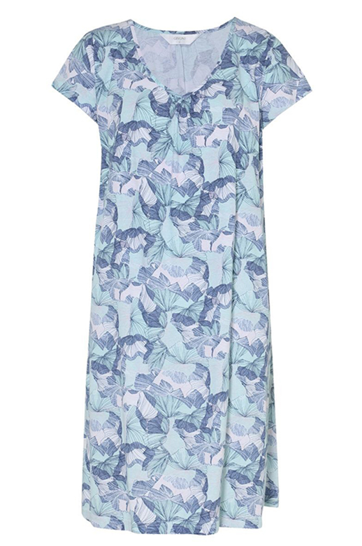 Givoni Nightie S/S Print Gathered Neck