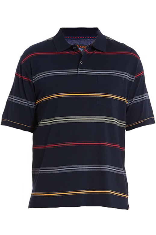 Classified Man Polo Stripe Chest Pocket